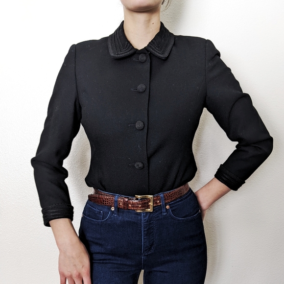 Kasper Jackets & Blazers - Kasper ASL Black Vintage Wool Blazer